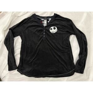 Jack Skellington The Nightmare Before Christmas Women Long Sleeve Sleep Shirt M